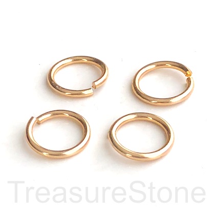 Jump Rings, aluminum, warm gold, 15mm, 1.8mm thick, 13gauge. 15
