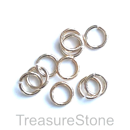 Jump Rings, light gold coloured, 8mm, 1mm thick, 18gauge. 50pcs