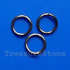 Jump Rings, Black coloured, 6mm round, Sold per pkg of 100.