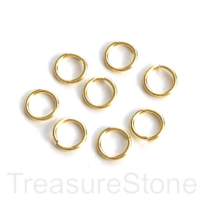 Jump Rings,brass,bright gold coloured,8mm,1mm thick,18 gauge.50