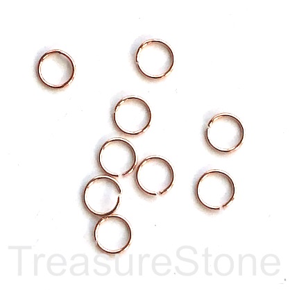 Jump Rings, brass, Rose gold, 6mm, 0.8mm thick, 20 gauge.100pcs