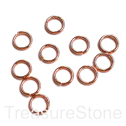 Jump Rings,brass,Rose gold coloured,8mm,1mm thick,18 gauge.50pcs