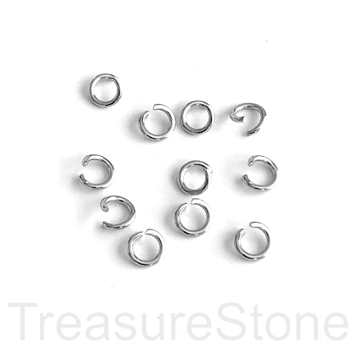 Jump Rings, Stainless Steel, 6mm, 1mm thick, 18 gauge, 50pcs