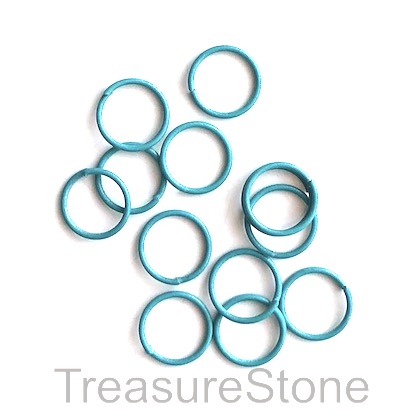 Jump Rings, aluminum, turquoise, 8mm, 0.8m thick, 20 gauge. 100