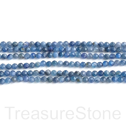 Bead, kyanite, 3mm faceted round, 15"