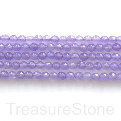 Bead, jade (dyed), light purple, 6mm faceted round. 15-inch, 60
