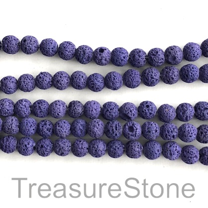 Bead, purple lava, dyed, about 8mm round. 15.5inch, 48pcs - Click Image to Close