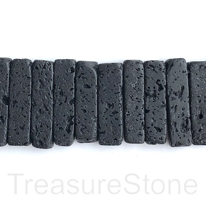Bead,pendant, black lava,about 8x26mm top-drilled stick.7".25pcs
