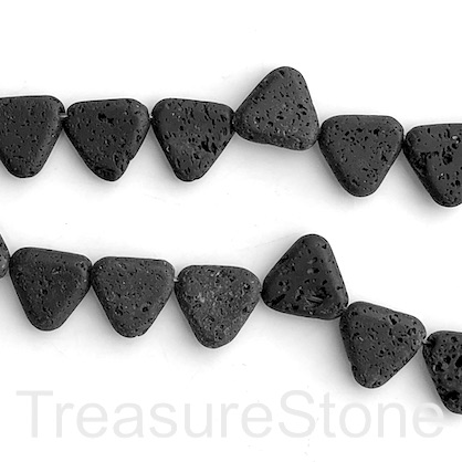 Bead, black Lava, 17mm top-drilled triangle. 12pcs. - Click Image to Close
