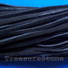 Cord, leather, suede look, black,3mmx36 inch, three strands pack