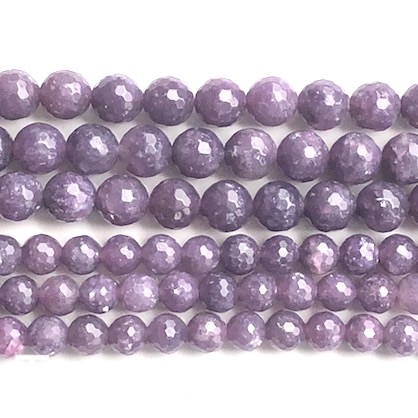 Bead, lepidolite, 8mm faceted round, Grade B-. 15.5 inch. 50 pcs