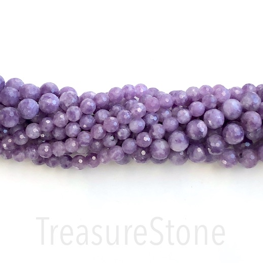 Bead, lepidolite, 8mm faceted round. 15.5 inch. 48 pcs