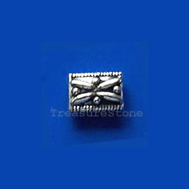 Bead, antiqued silver-finished, 5x7mm. Pkg of 15