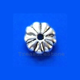Bead, antiqued silver-finished, 7mm. Pkg of 20.