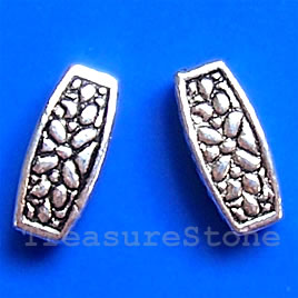 Bead, antiqued silver-finished, 5x12mm. Pkg of 12.