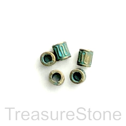 Bead, patina finished, 5mm tube spacer, large hole, 2mm. 20