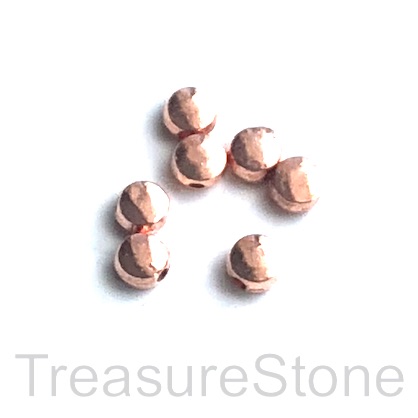 Bead, rose gold finished, 4mm flat round spacer. Pkg of 20.