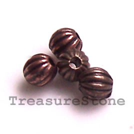 Bead, antiqued copper-finished, 3.5mm round spacer. Pkg of 30.