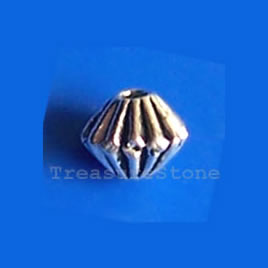 Bead, antiqued silver-finished, 5mm bicone. Pkg of 25.