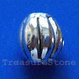 Bead, antiqued silver-finished, 10mm round spacer. Pkg of 12.
