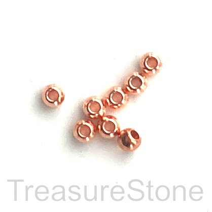 Bead, rose gold finished, 4mm round spacer. Pkg of 30.