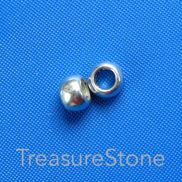 Bead, antiqued Silver, 6.5x4mm spacer, large hole, 3mm. 12pcs