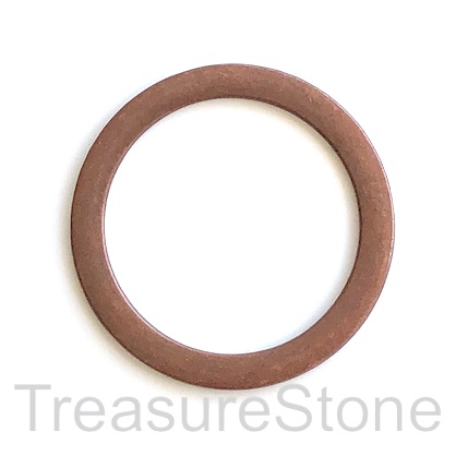 Bead, antiqued copper finished, 50mm flat ring, circle. each