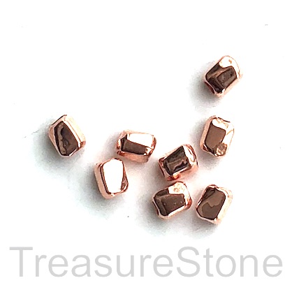 Bead, rose gold finished, 4x5mm nugget spacer. Pkg of 20.