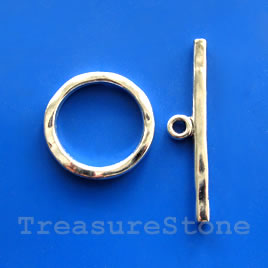 Clasp,toggle,antiqued silver-finished,33/55mm.Sold individually.