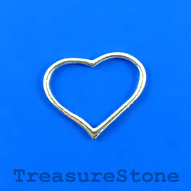 Pendant, silver-finished, 28x24mm heart. Pkg of 6.