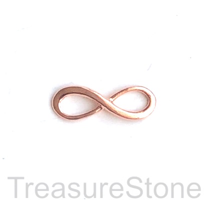Charm/link, silver-finished, 8x23mm infinity. Pkg of 8.