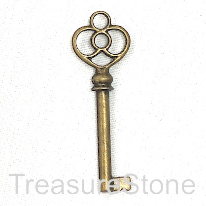 Pendant, brass-plated, 20x60mm key. Each
