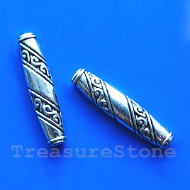 Clasp, toggle, antiqued silver-finished,12/17mm. Pkg of 9.