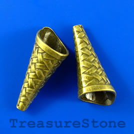 Cone, brass-colored, 18x40mm. Pkg of 2.