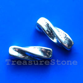 Bead, antiqued silver-finished, 7x23mm. Pkg of 4.