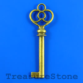 Pendant, 20x57mm silver-colored key. Sold individually. - Click Image to Close
