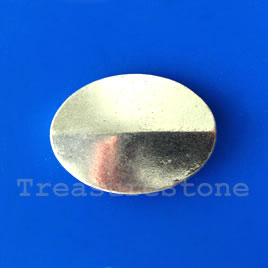 Bead, silver-finished, 24x34x4mm. Sold individually.