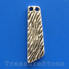 Pendant/charm, silver-finished, 9x30mm. Pkg of 4.