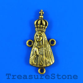 Connector, brass finished, 14x30mm fatima. 4 - Click Image to Close