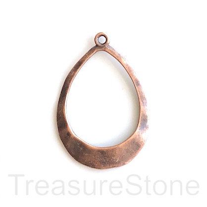 Pendant, copper, 35x45mm hammered drop. each - Click Image to Close