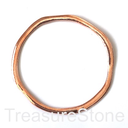 Bead, rose gold-finished, 55mm irregular ring. each