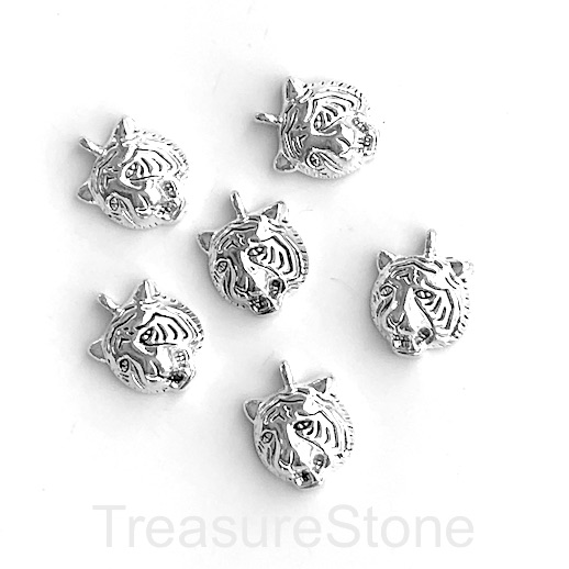 Charm / Pendant, 14mm tiger. Pack of 5.