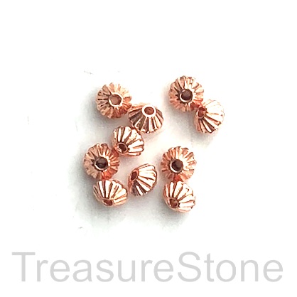 Bead, rose gold finished, 3x5mm bicone spacer. Pkg of 20