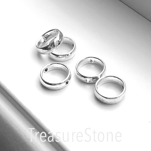 Bead frame, antiqued silver-finished, 12mm ring/circle, 15pcs