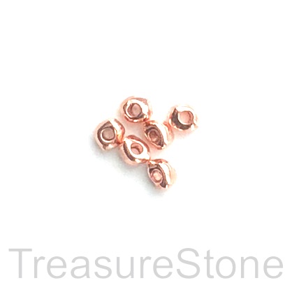 Bead, rose gold finished, 4x5mm nugget spacer. Pkg of 20.