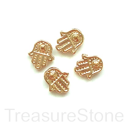 Bead, gold finished, 10x11mm fatima hand spacer. Pkg of 9. - Click Image to Close