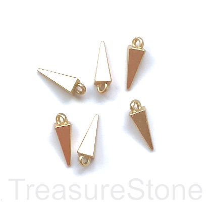 Pendant, bright gold, matte, 5x13mm square pyramid.pack of 3.