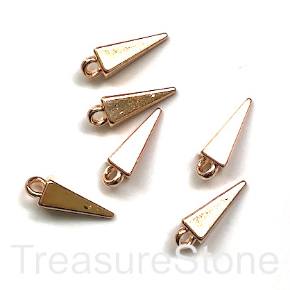 Pendant, light rose gold, 5x13mm square pyramid.pack of 3.