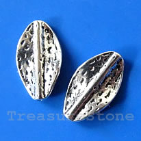 Bead, antiqued silver-finished, 21x12mm. Pkg of 5. - Click Image to Close