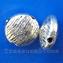 Bead, antiqued silver-finished, 10mm. Pkg of 10.